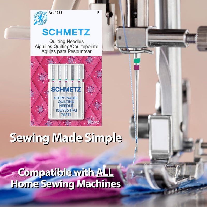 SCHMETZ Quilting Needles - Size 75/11, 5-Needle Cards, Pack of 5 - Image 2